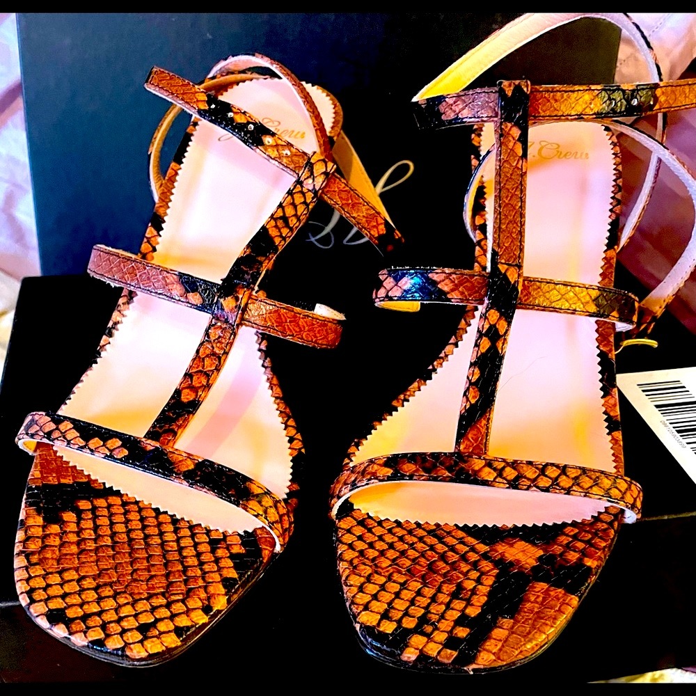 Perfect summer sandal Jcrew python print leather sandal